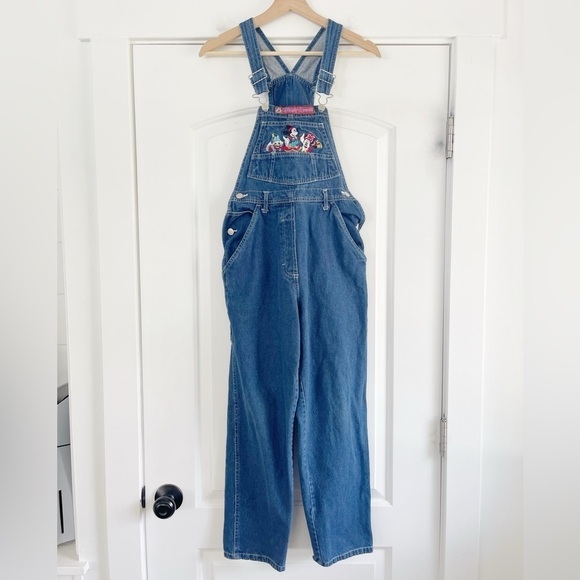 Rare Vintage Disney Mickey Unlimited Embroidered Denim Overall - S - Picture 1 of 5